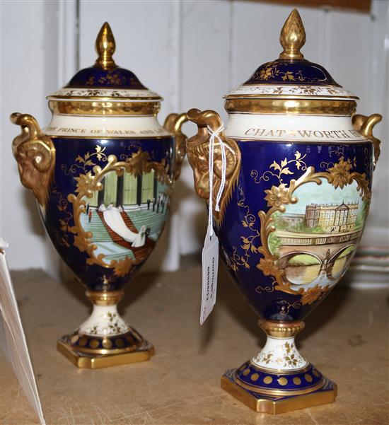 Two Coalport limited edition vases; Chatsworth and 1981 Royal Wedding